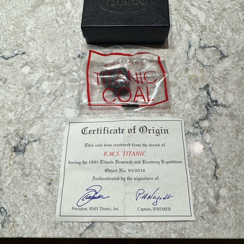Titanic Coal with Certificate